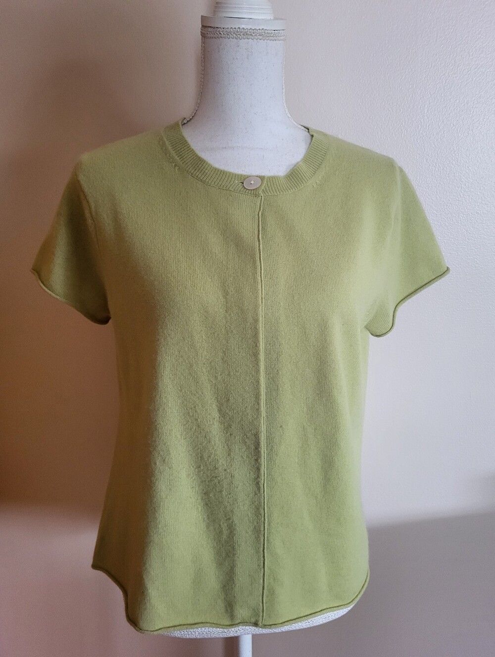 Sundance Short Sleeve Cashmere Cardigan Lime Green Size Large